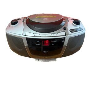 Coby CX-CD248 Portable Stereo Boombox AM FM CD Cassette Fully Tested Working